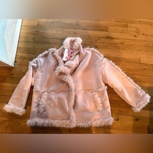 Cider Pink Faux Fur Trim Jacket